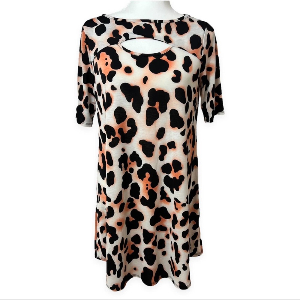 🌸 Auditions | Women's Animal Print Cut-Out Mini Dress Casual Lightweight